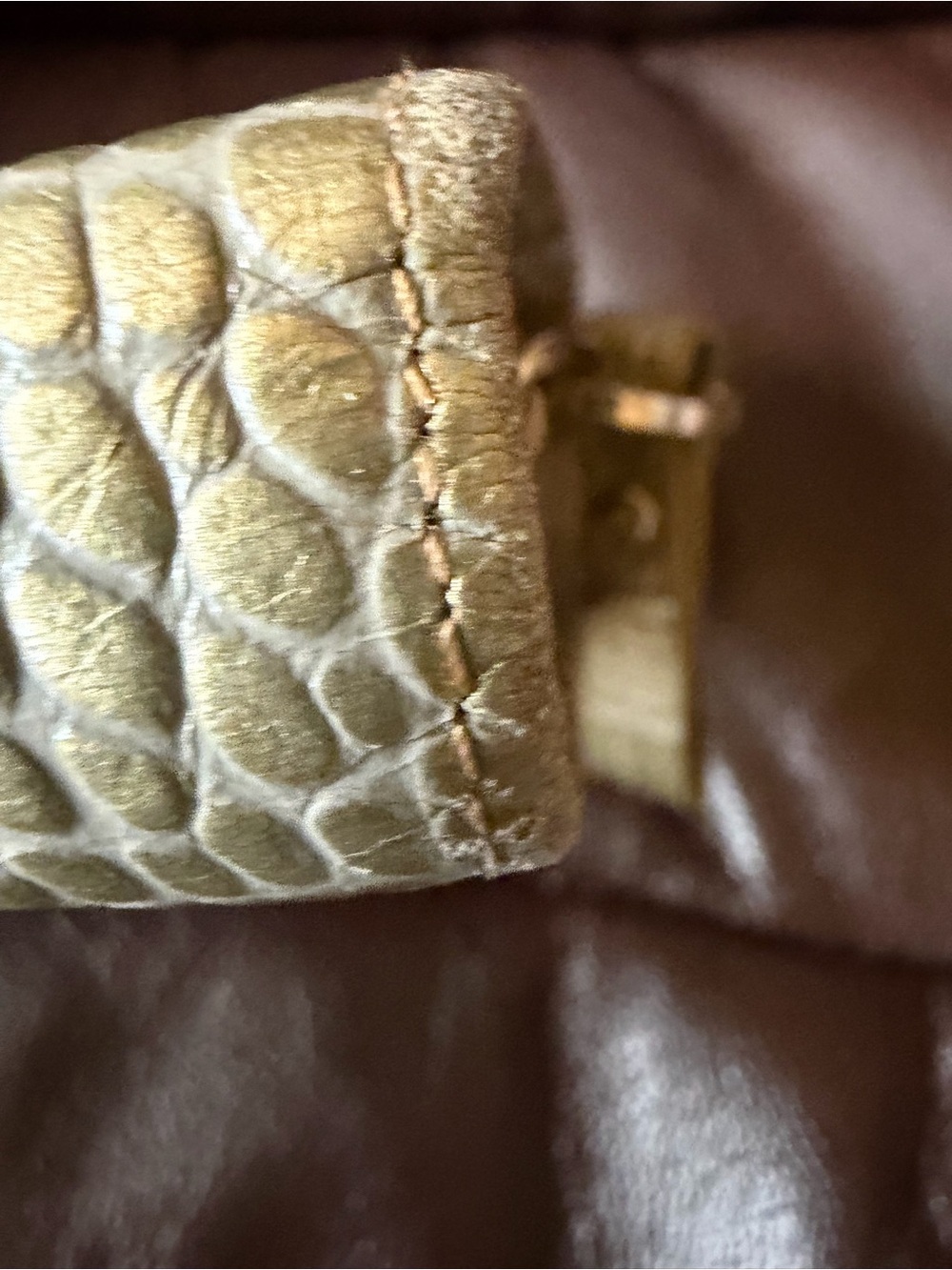 Anteprima Gold Croc-Embossed Clutch Long Wallet GUC - Picture 9 of 14